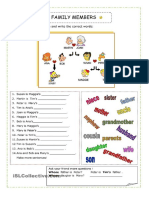 Family Members. Worksheet