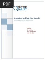 Inspection Test Plan Sample PDF