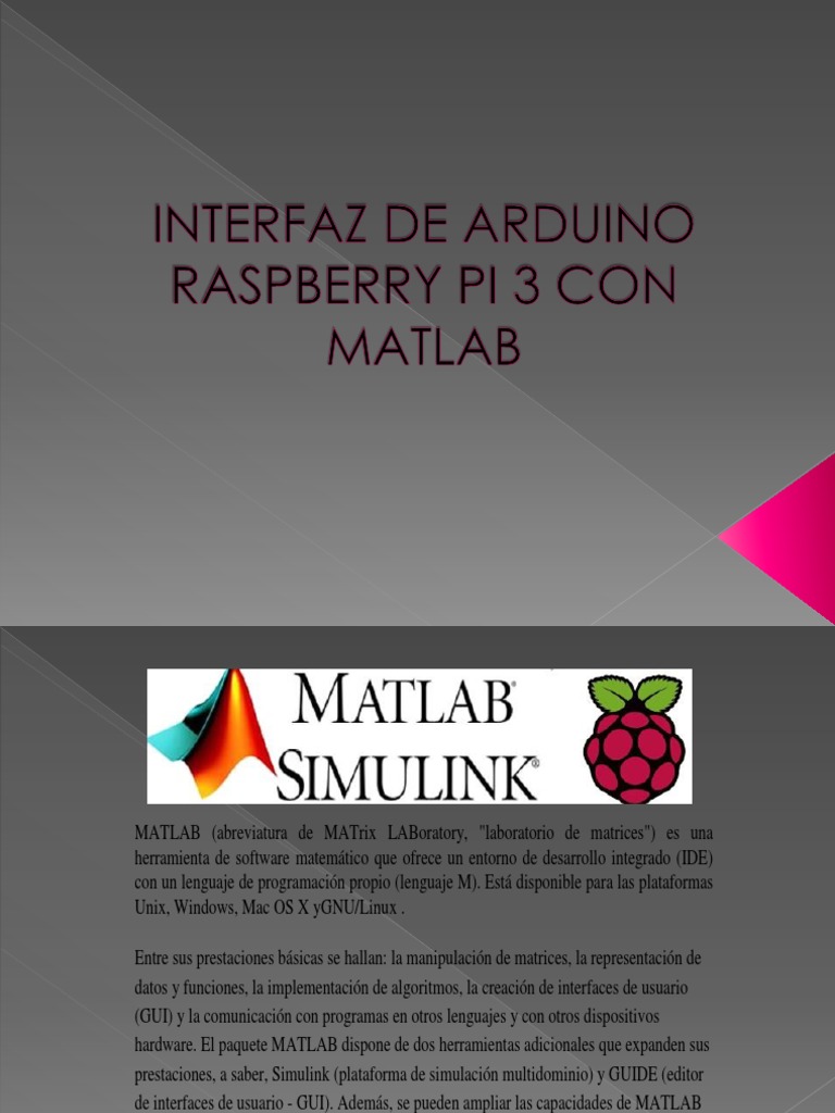 Interfaz de Raspberry Pi Por Matlab | PDF | Matlab | Tecnología digital