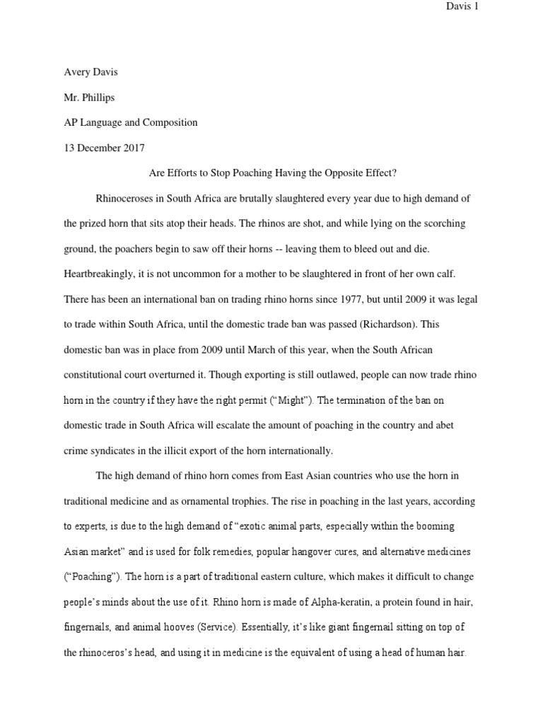 Poaching essay titles picture