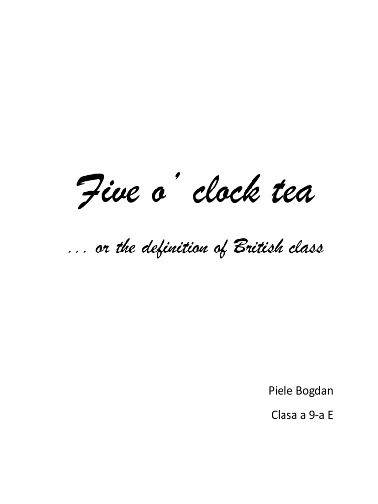 5 O' Clock Tea PDF