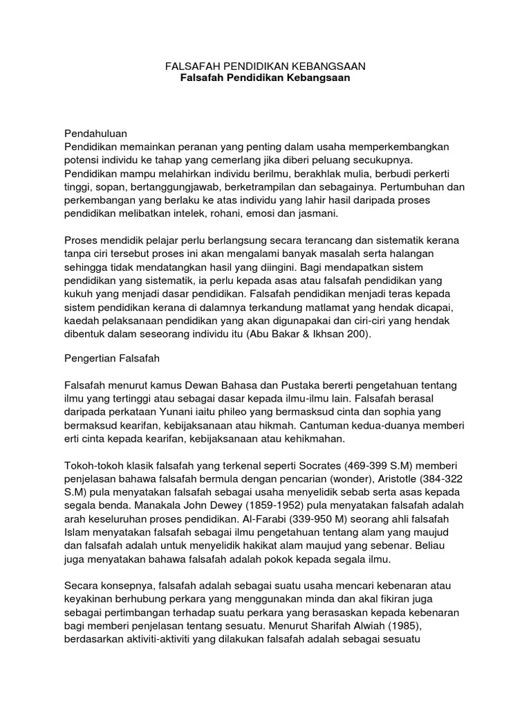 Falsafah Pendidikan Kebangsaan Pdf