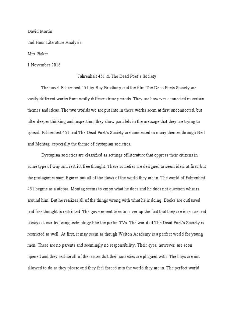 dead poets society essays