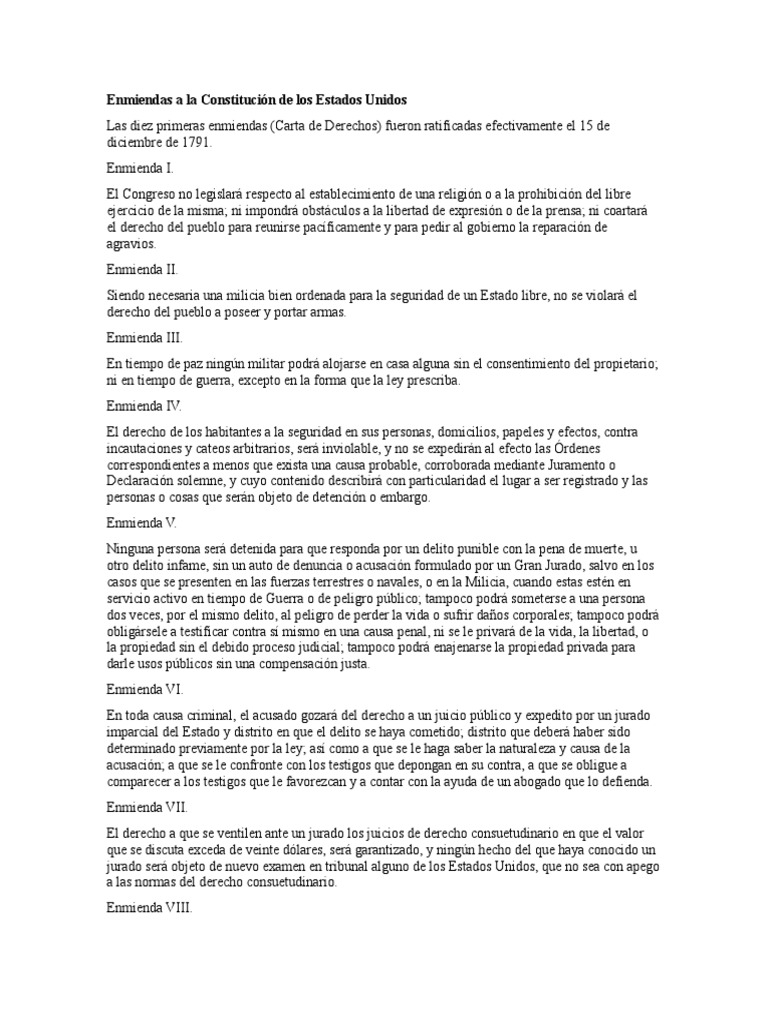 Enmiendas a la Constitución de EE.UU. | PDF | Presidentes de los ...