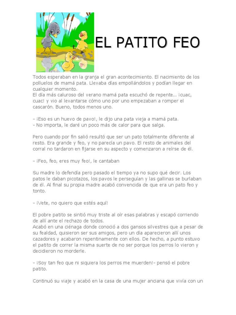 El Patito Feo | PDF | El patito feo | Aves, image size:768x1024
