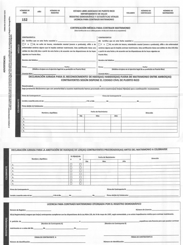 Formulario Rd-12: Solicitud Licencia Matrimonio – WSVMVJ