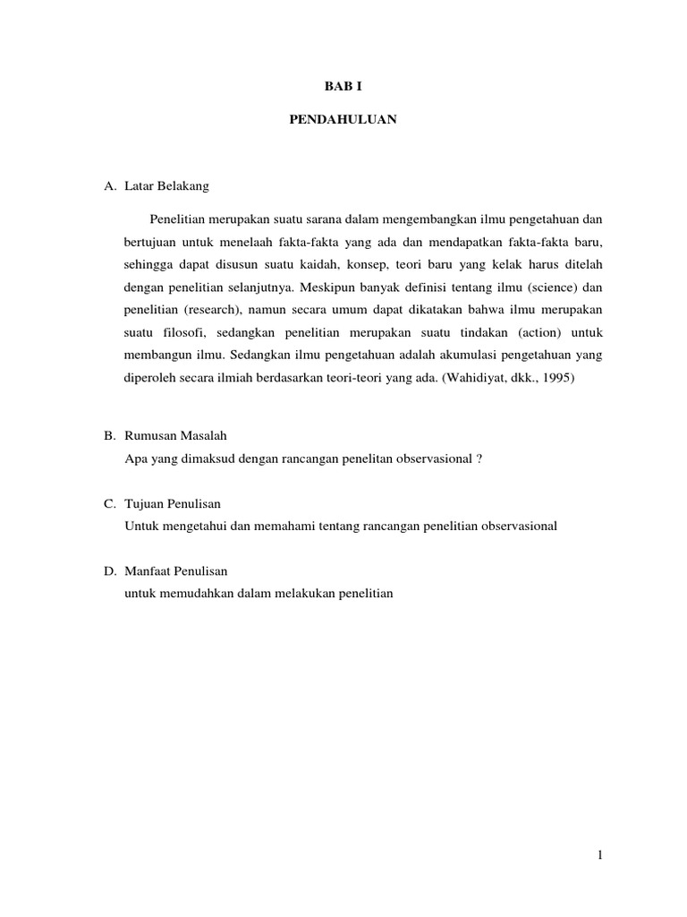 Makalah Metode Penelitian Observasional Kelompok V Docx