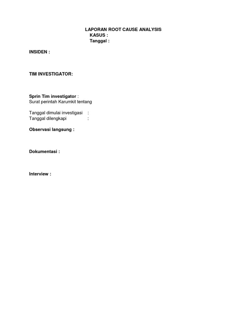 Template Laporan RCA untuk Insiden | PDF