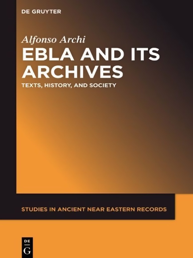 Studies In Ancient Near Eastern Records 7 Alfonso Archi - 