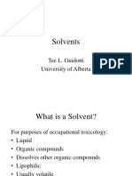 Solvents: Tee L. Guidotti University of Alberta
