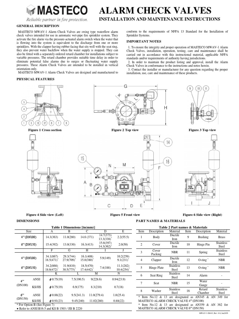 Alarm Check Valve Installation Guide | PDF | Fire Sprinkler System | Valve
