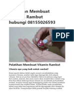 Pelatihan Membuat Vitamin Rambut Hubungi