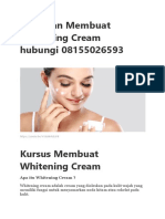 Pelatihan Membuat Whitening Cream Hubungi 08155026593