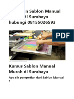 Pelatihan Sablon Manual Murah Di Surabaya Hubungi 08155026593