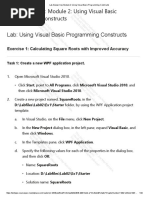 Lab Answer Key - Module 2 - Using Visual Basic Programming Constructs