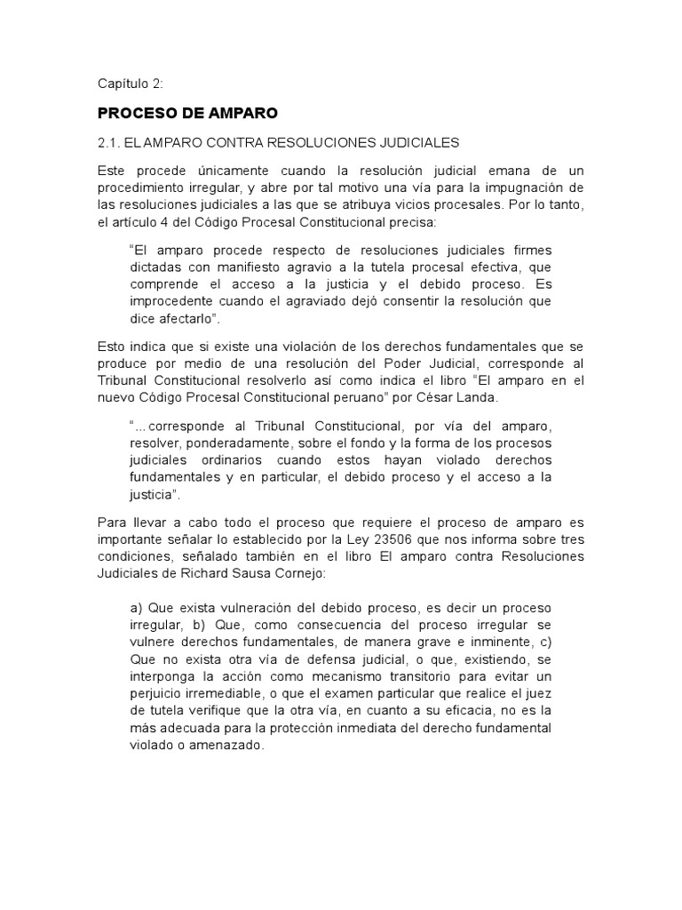 Amparo contra Resoluciones Judiciales | PDF | Ley procesal | Derecho ...