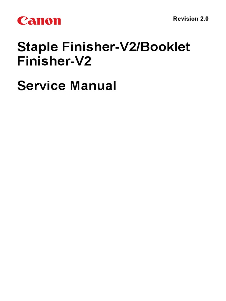 Canon Finisher Booklet v2 SM PDF Screw Electrical Connector