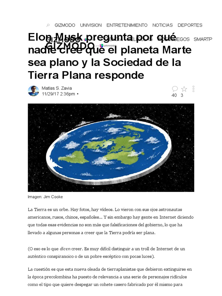 Elon Musk Pregunta Por Qué Nadie Cree Que El Planeta Marte Sea Plano y ...