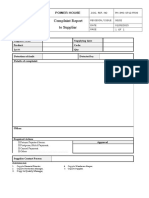PH IMS SP12 FR09 Complaint Report To Supplier