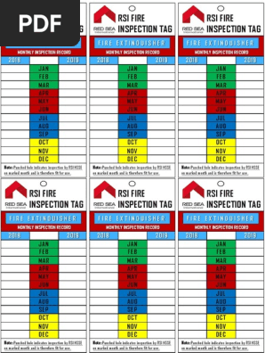 Fire Inspection Tags 2018-2019