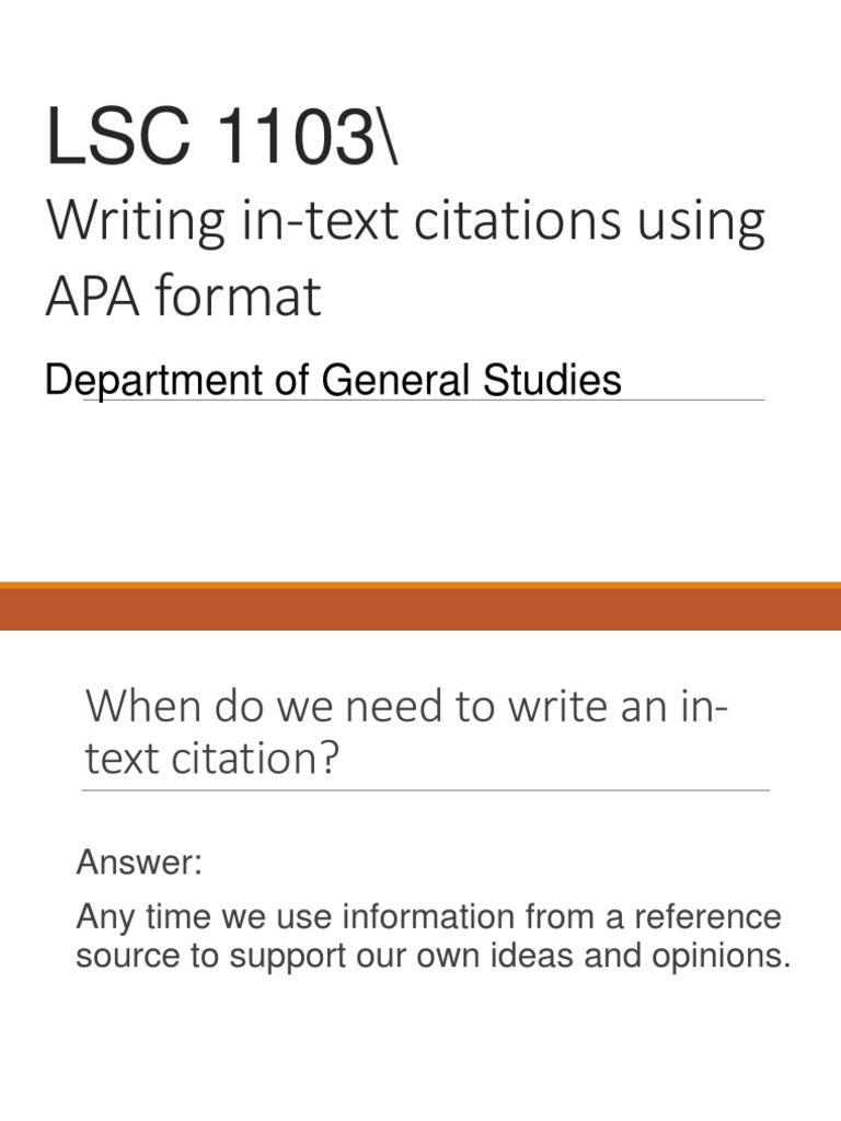 InText Citations APA Citation Apa Style