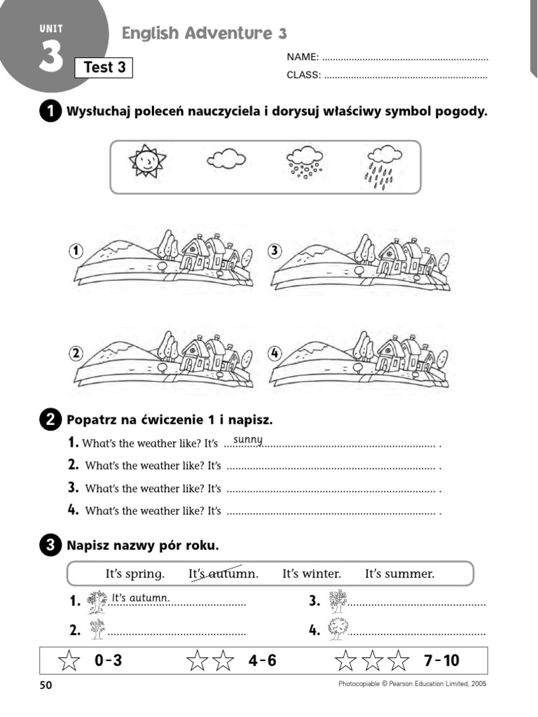 English Adventure 3 Unit Test 3 PDF | PDF