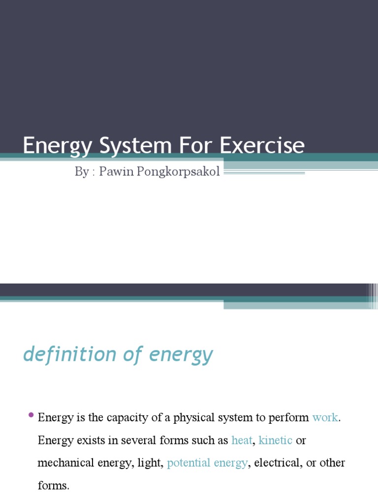 Energy Systems in Exercise Explained | PDF | Science & Mathematics