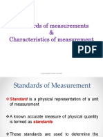 Standards of Measurements & Characteristics of Measurement