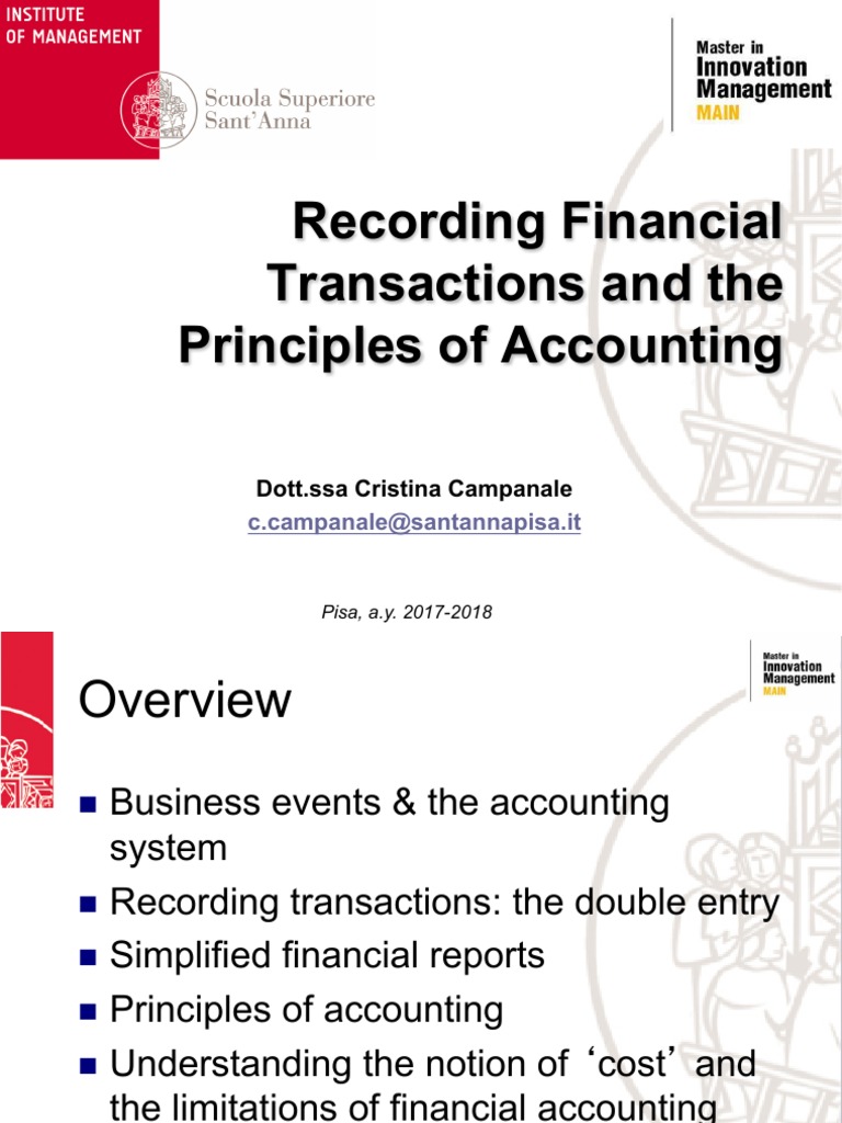 2. Recording Financial Transactions and the Principles of Accounting