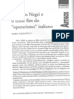 TURCHETO, M. Antonio Negri e o Triste Fim Do Operarismo Italiano (crítica marxista)