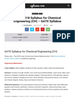 Syllabus For Chemical Engineering CH Gat
