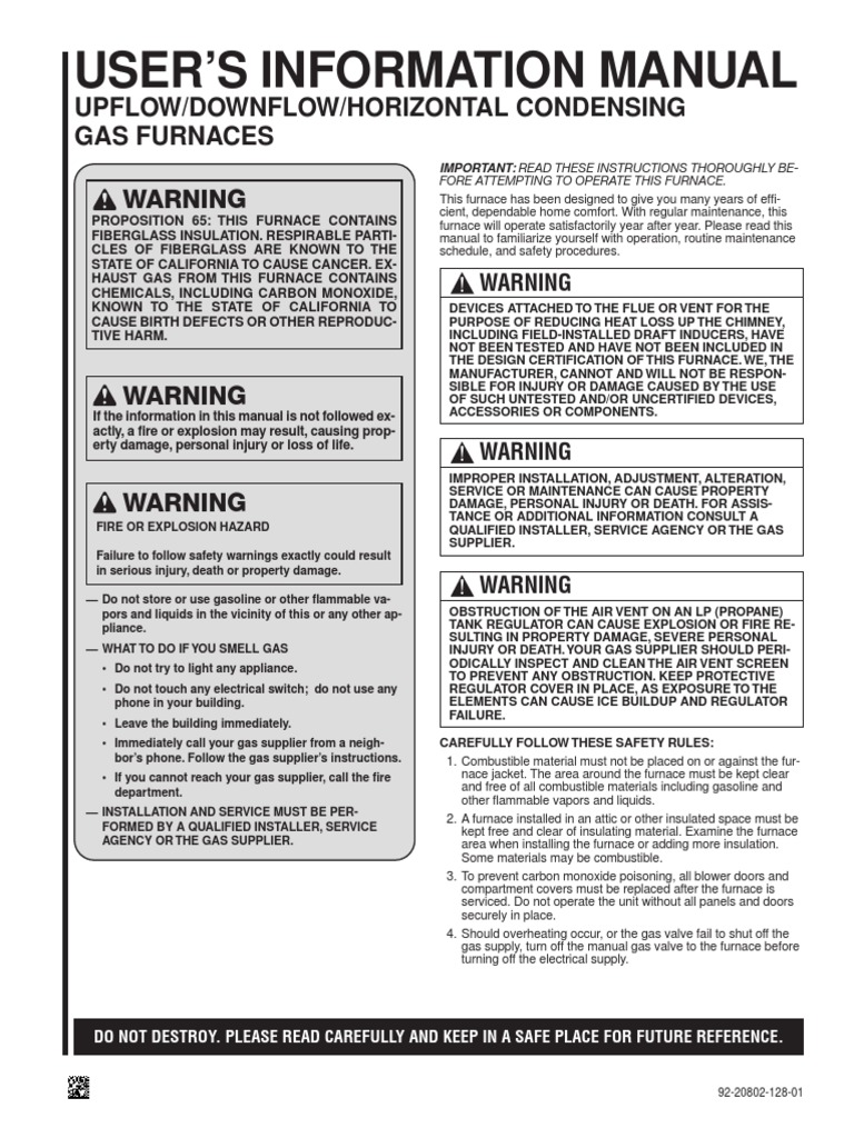 Rheem Furnace Manual | Furnace | Hvac | Free 30-day Trial | Scribd