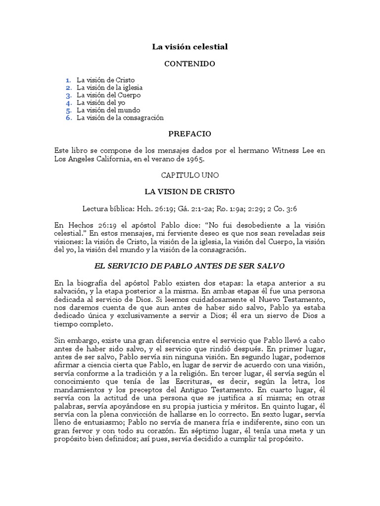 La Vision Celestial Cap 1 | PDF | Cristo (título) | Pablo el apóstol