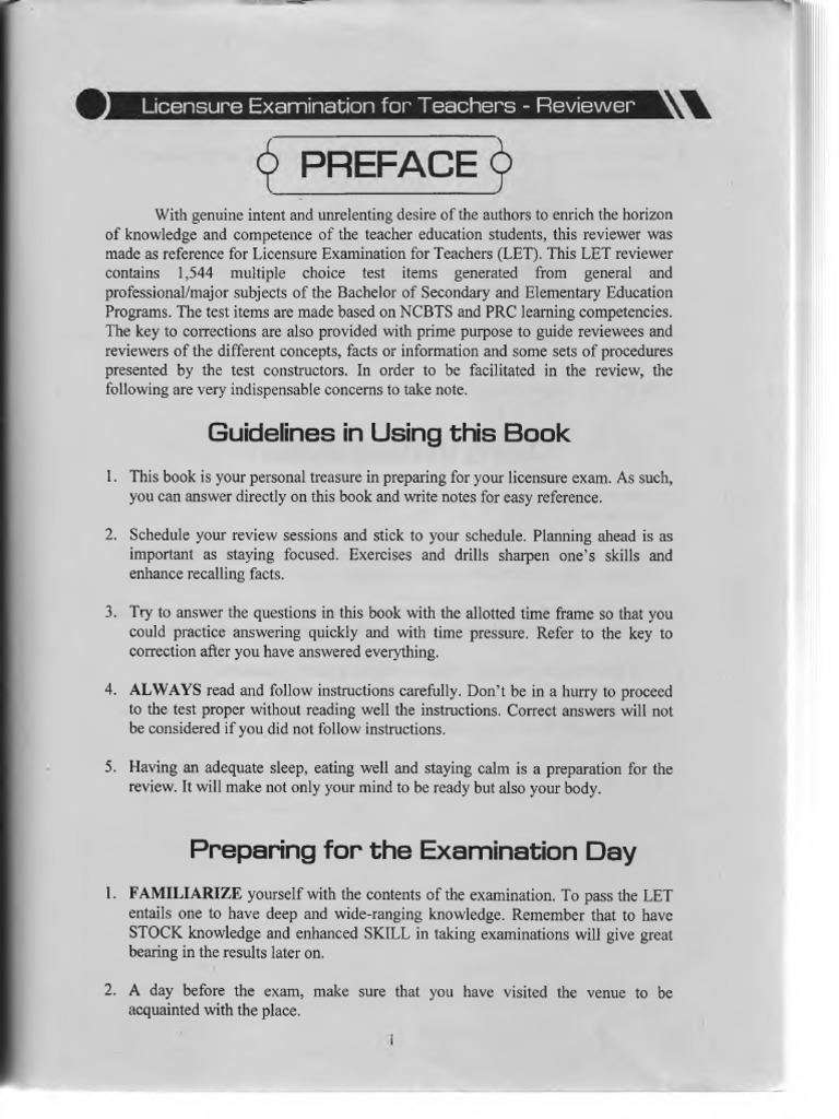LET Reviewer for Licensure Exam | PDF | Reading Comprehension | Test ...