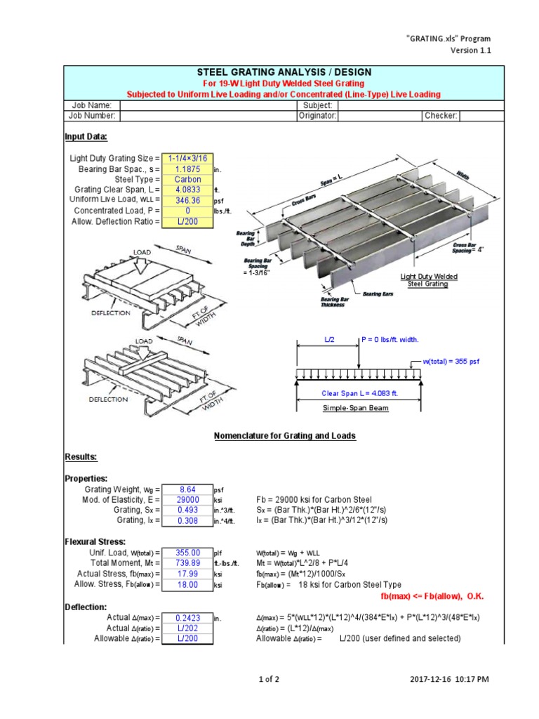 Grating Design | PDF | Solid Mechanics | Structural Engineering