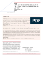 THE RELIABILITY AND DIAGNOSTIC ACCURACY OF ASSESSING THE TRANSLATION ENDPOINT DURING THE LACHMAN TEST