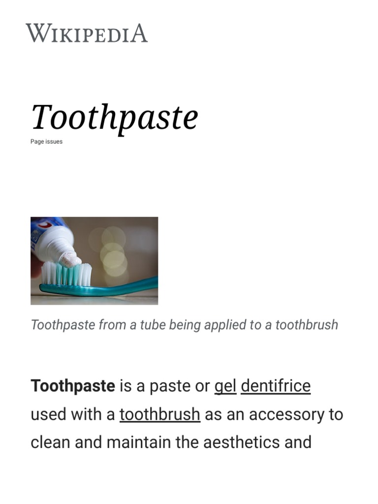 Toothpaste Wikipedia Dentistry Branches Dentistry
