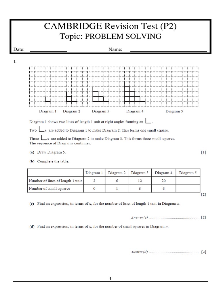 Cambridge P2 Problem Solving Test | PDF | Technology & Engineering