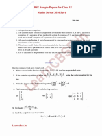 Cbse Sample Papers for Class 12 Maths Solved 2016 Set 6 Questions
