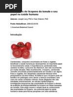 As funções do licopeno do tomate e seu papel na saúde humana