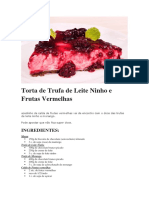 Torta de Trufa de Leite Ninho e Frutas Vermelhas