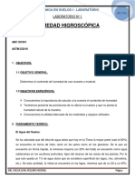 Informe 1 de Humedad Higroscópica y Análisis Granulométrico