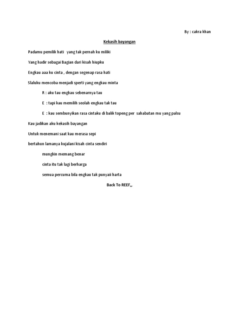 Lirik Kekasih Bayangan Kamu juga bisa download secara legal di itunes untuk mendukung artis agar terus berkarya. lirik kekasih bayangan