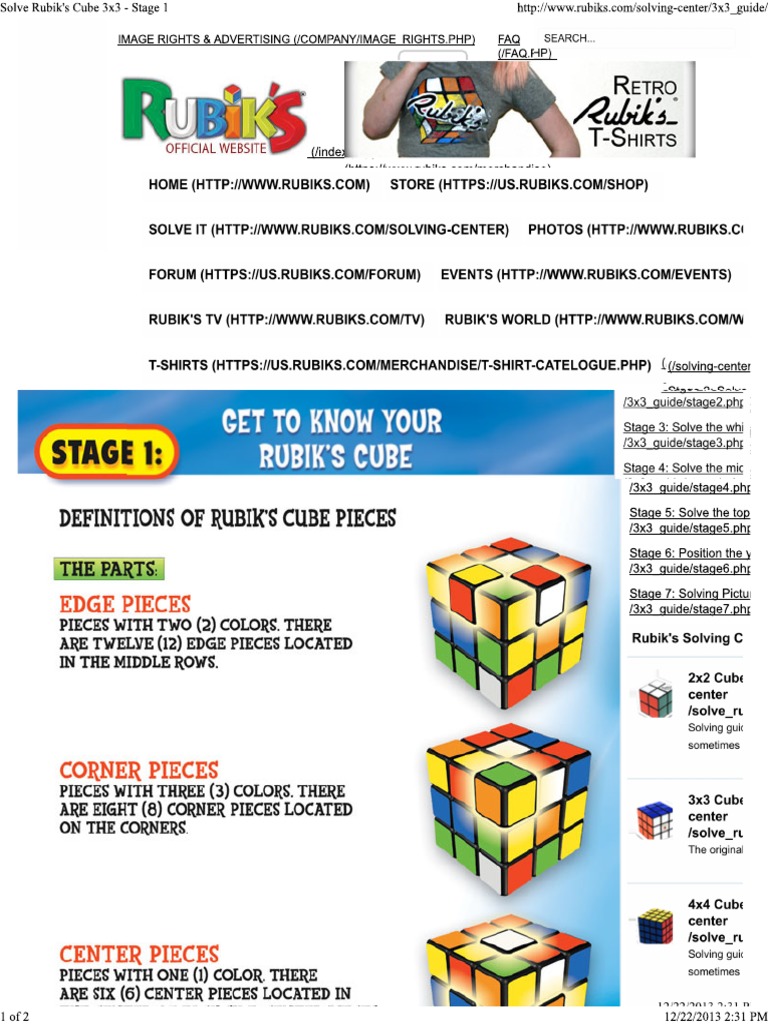 Solve Rubik's Cube 3x3 - Stage 1 | PDF | Games Of Mental Skill ...