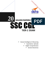 20 Solved Papers (2010-16) For SSC CGL Tier I