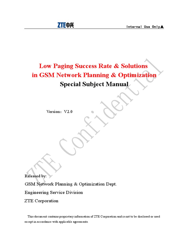 GSM P&O Low Paging Success Rate & Solutions V2.0 PDF Networks