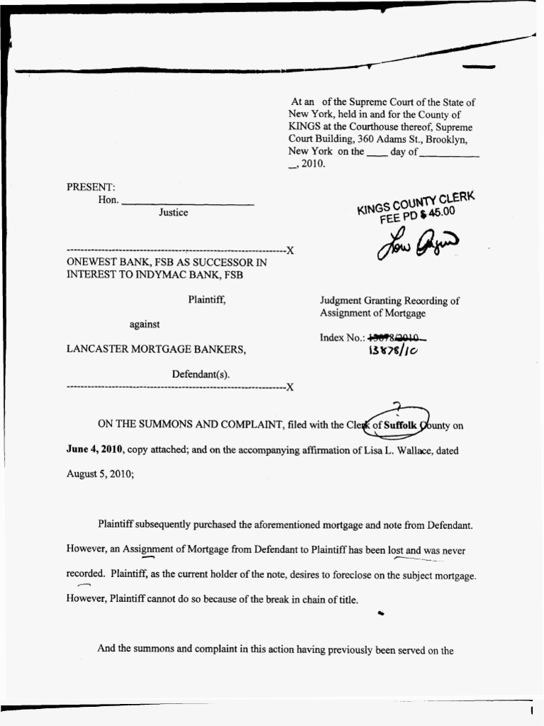 Mortgage satisfaction new york image