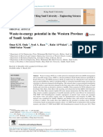 Waste To Energy Potential in The Wastern Province of Saudi Arabia