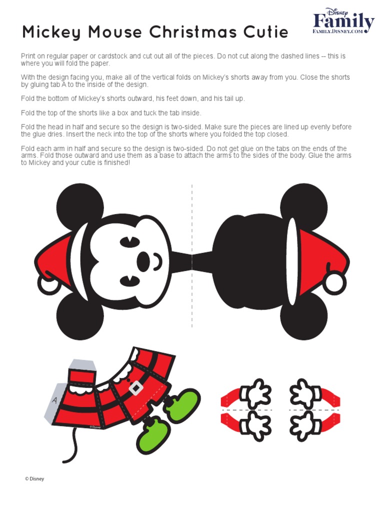 Disney Christmas Mickey Cutie Printable