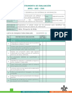 Instrumento de Evaluacion Proyecto de Vida